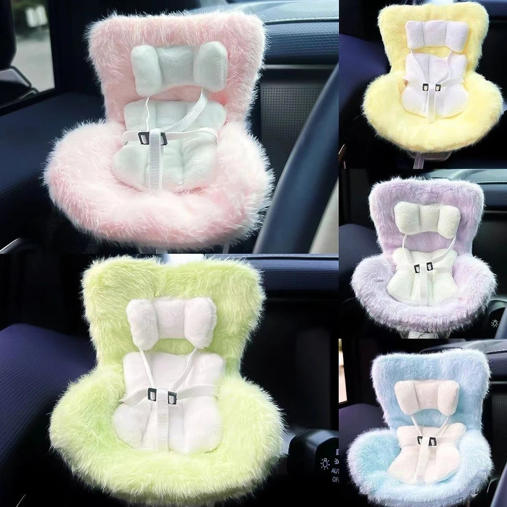 Cute Doll Car Safety Seat Car Air Outlet Decoration for 17cm labubu Car Interior Decoration Ornament