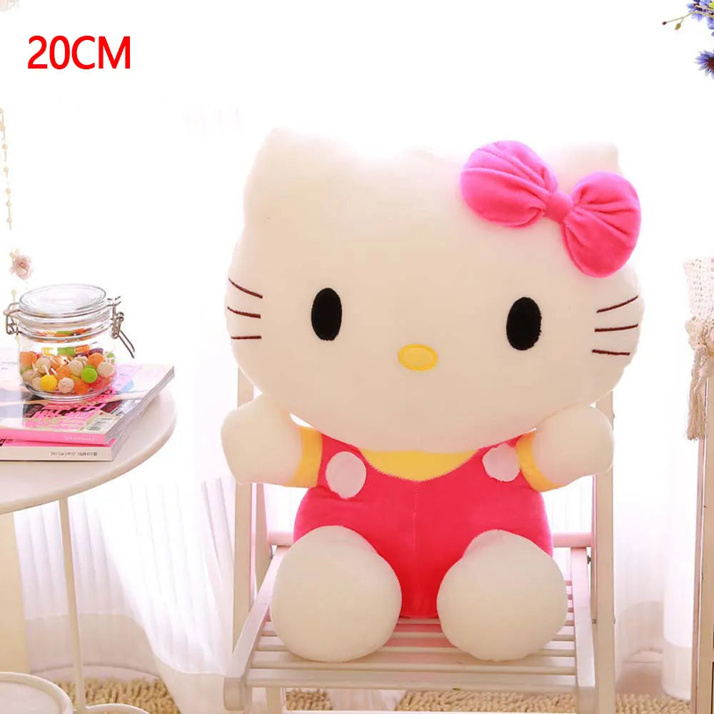 Hello Kitty Plush Toy Sanrio Plushie Doll Kawaii Stuffed Animals Cute Soft Cushion Sofa Pillow Home Decor Children Birthday Gift