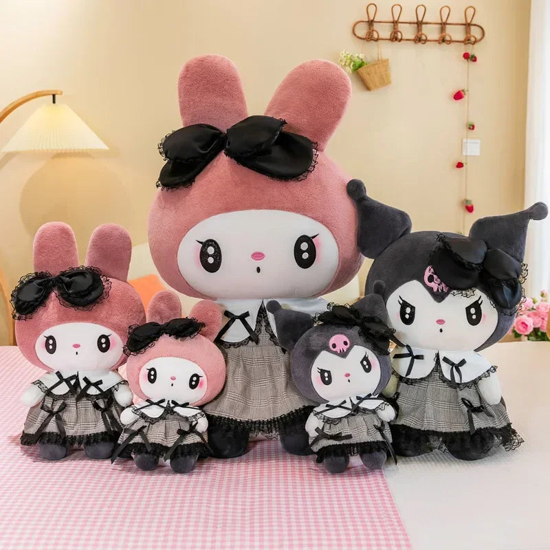 100CM Super Big Size New Sanrio Dark Kuromi Plush Toy Doll Cute Skirt My Melody Cartoon Stuffed Animal Home Decor Girls Gift