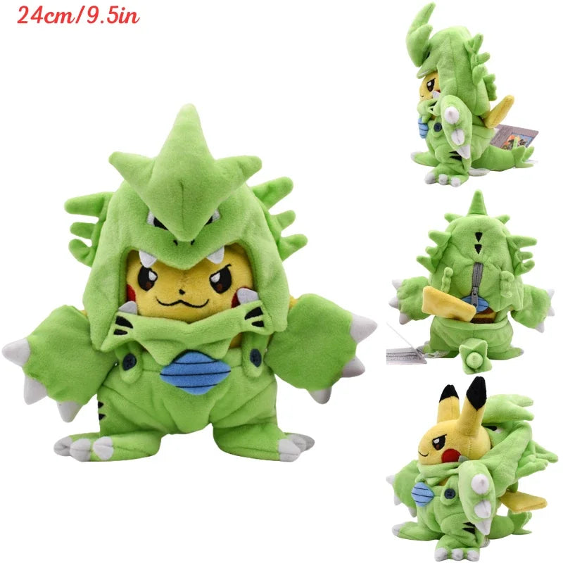 Pokemon Pikachu Cosplay Plush Toys Charizard Snorlax Garchomp Tyranitar Hydreigon Anime Eevee Lapras Morpeko Peluche Doll Gifts