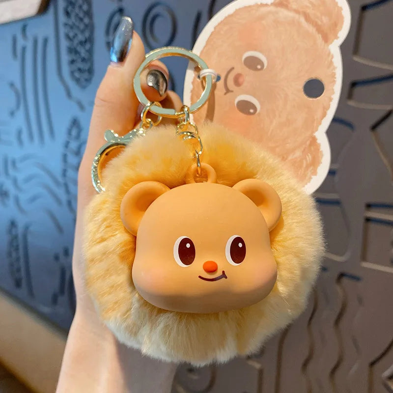 Genuine Butter Bear Plush Cute Car Keychain Girly Heart School Bag Pendant Couple Peripheral Couple Holiday Gift Animation