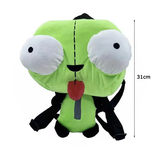 New Alien Invader Zim 3D Eyes Robot Gir Knapsack Cute Stuffed Plush Green Kawaii Plush Doll Knapsack for Gir’s Xmas Gifts