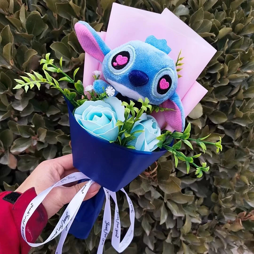 Anime Lilo and Stitch Bouquet Cartoon Stuffed Plush Doll Toy Animals Valentine's Day Christmas Birthday Wedding Party Gifts