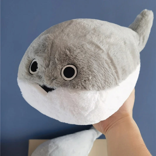 Japanese Style Sacabambaspis Plush Toy Kawaii Grey Fluffy Fish Plushies Very Soft Stuffed Funny Fish Pillow Home Decor Xmas Gift