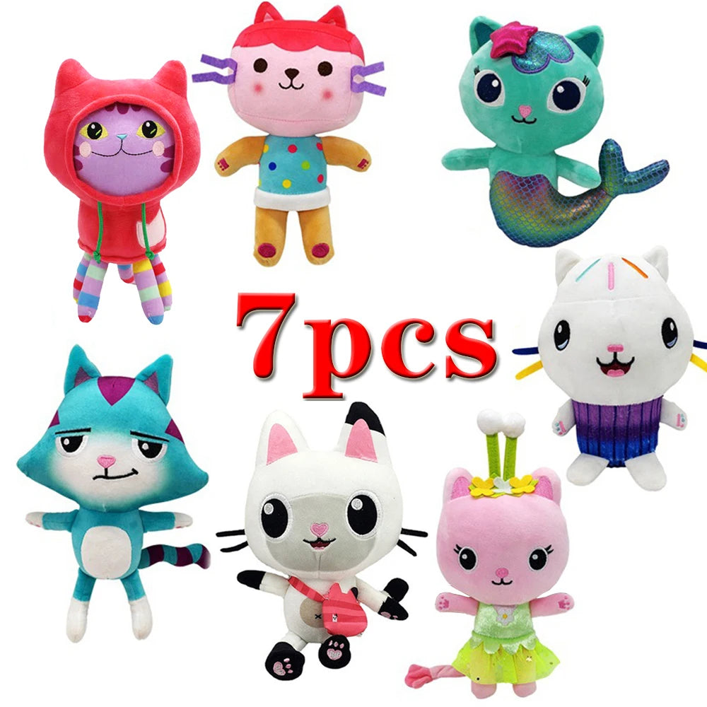 Animals Plush Gabby Dollhouse Lovely Plush Gaby Toy Plush House Cat Doll Cartoon Stuffed Animals Mermaid Cat Plushie Dolls Kids