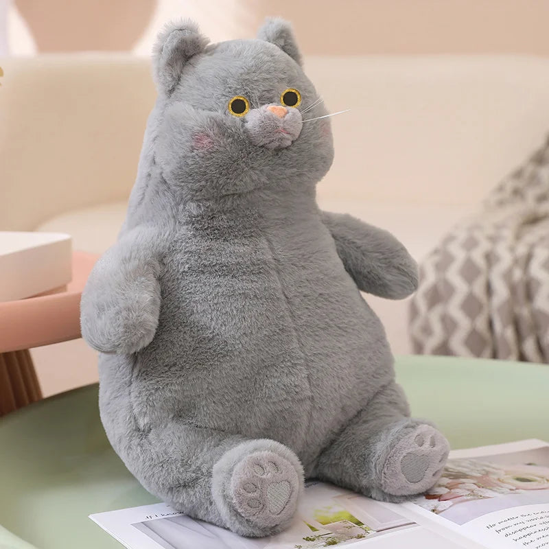 75cm Kawaii Fat White&Gray Cat Toys Pillow Plush Doll Cute Cute High Quality Elegant Gift for Boys Girls Friends Decorate