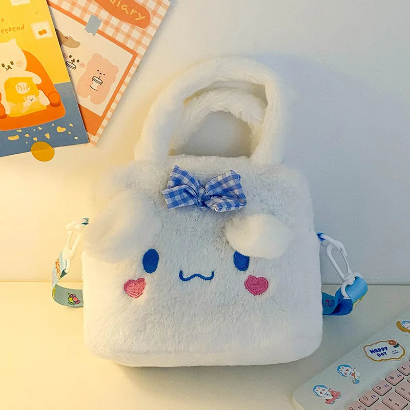 20cm Japanese Style Sanrio Plush Bag Cartoon Hand-held Children's Small Bag Cute Doll Girl Pendant Doll Bag Birthday Gift