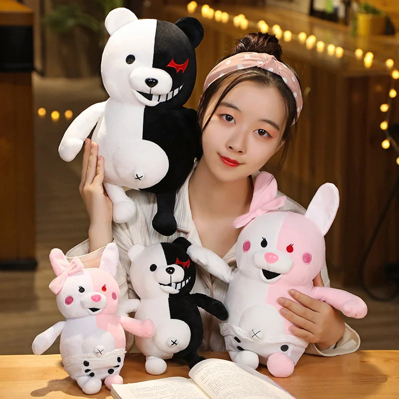 Dangan Ronpa Super Danganronpa 2 Monokuma Black & White Bear Plush Toy Soft Stuffed Animal Dolls Christmas Toy