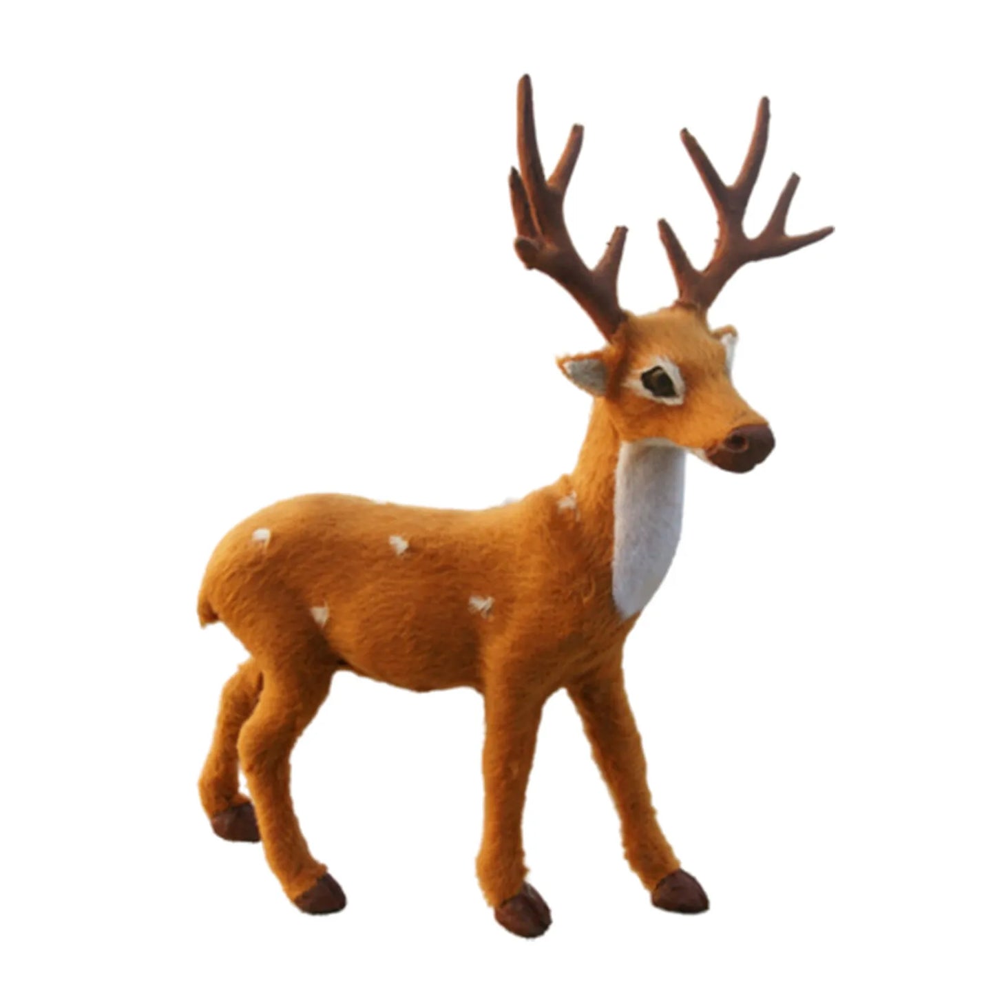 Christmas Elk Figurines Cartoon Handmade Desktop Model Simulation Sika Deer Plush Toys Reindeer Decor Christmas Gift Ornaments