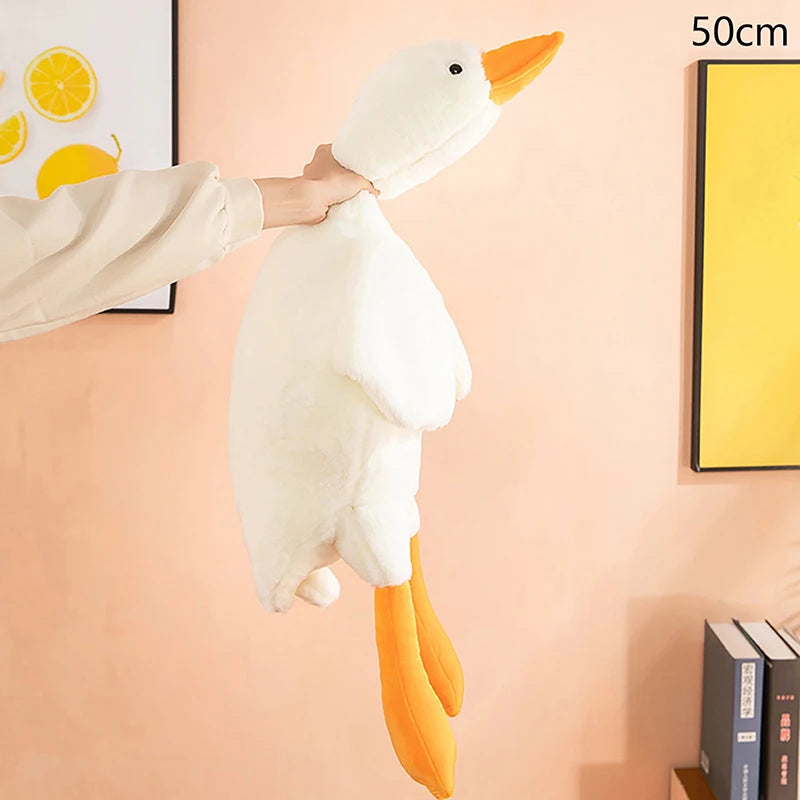 Cute Big White Goose Plush Toy Kawaii Huge Duck Sleep Pillow Cushion Soft Stuffed Animal Doll Birthday Gift For Kids