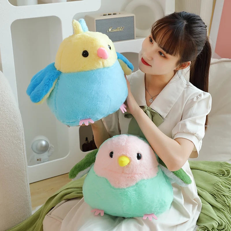 25/33cm Plush Animal Stuffed Pillow Lovely Bird Parrot Cartoon Soft Fluffy Funny Pendant Toys BabyAppease Doll