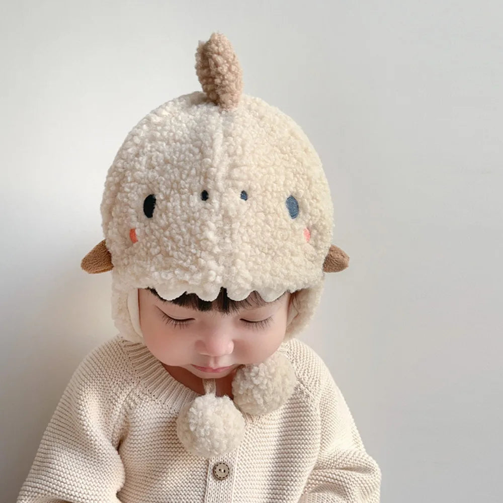 New Thickened Bonnet Caps Plush Winter Warm Pullover Hat Windproof Newborn Ear Protection Cap Autumn Winter