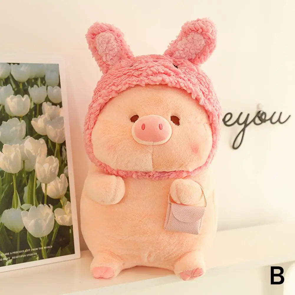 Pig Plush Toy Transforms Into Lulu Pig Doll 30CM Cute Hat Pig Plush Fill Doll Children's Birthday Christmas Gift For Girls