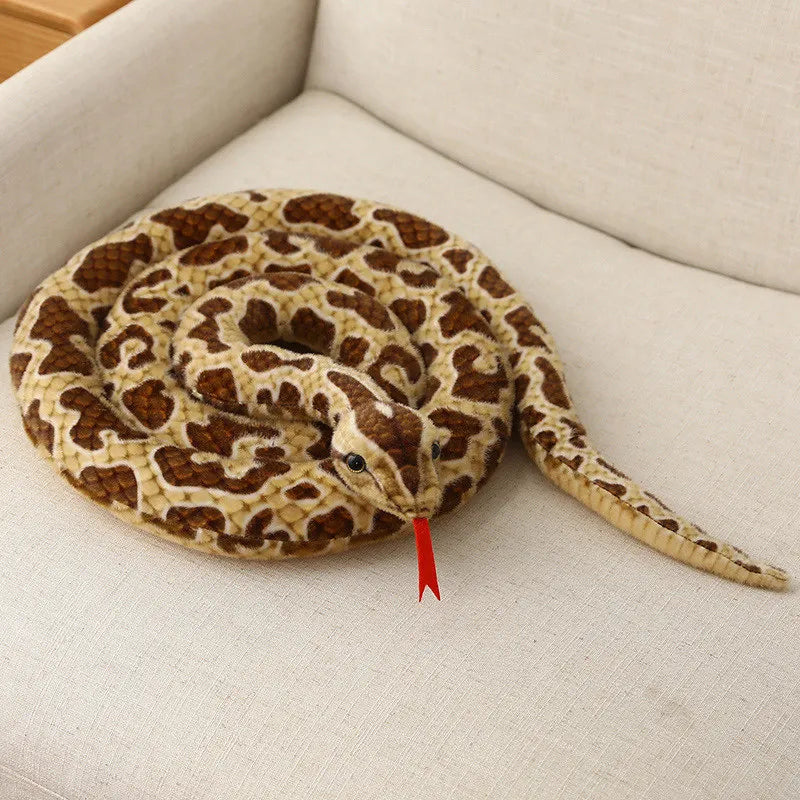 1pc 200cm/300cm Giant Snakes Plush Toy Simulation Long Golden Python Stuffed Snake Plushie Children Boys Gift Home Decoration