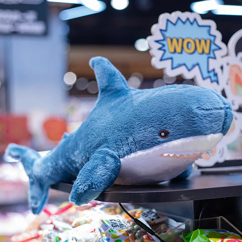 30CM Small Size Blue Shark Plush Toy Soft Stuffed Speelgoed Animal Reading Pillow Birthday Gifts Cushion For Children kids