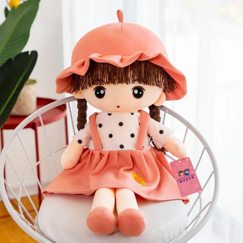 45cm Super Kawaii Plush Girls Doll with Clothes Kid Girls Baby Appease Toys Stuffed  Plush Toys for Children Gift