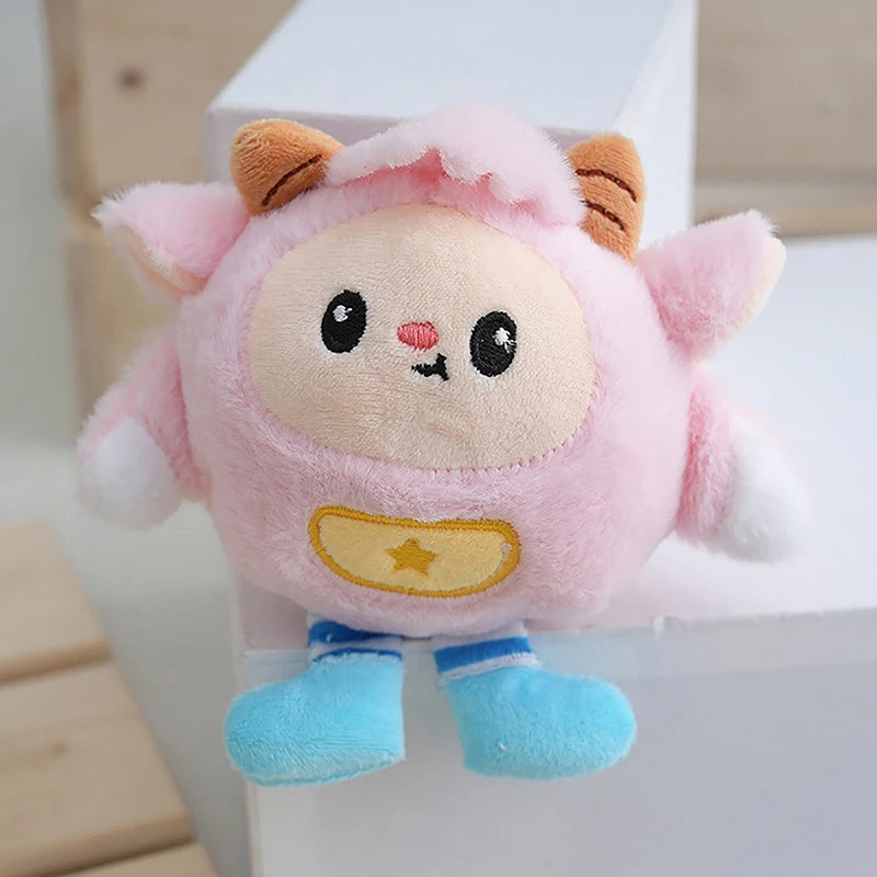 Cute Cartoon Lamb Plush Keychain Creative Kawaii Plush Doll Keychain Pendant Fashion Backpack Decoration Accessories Gifts