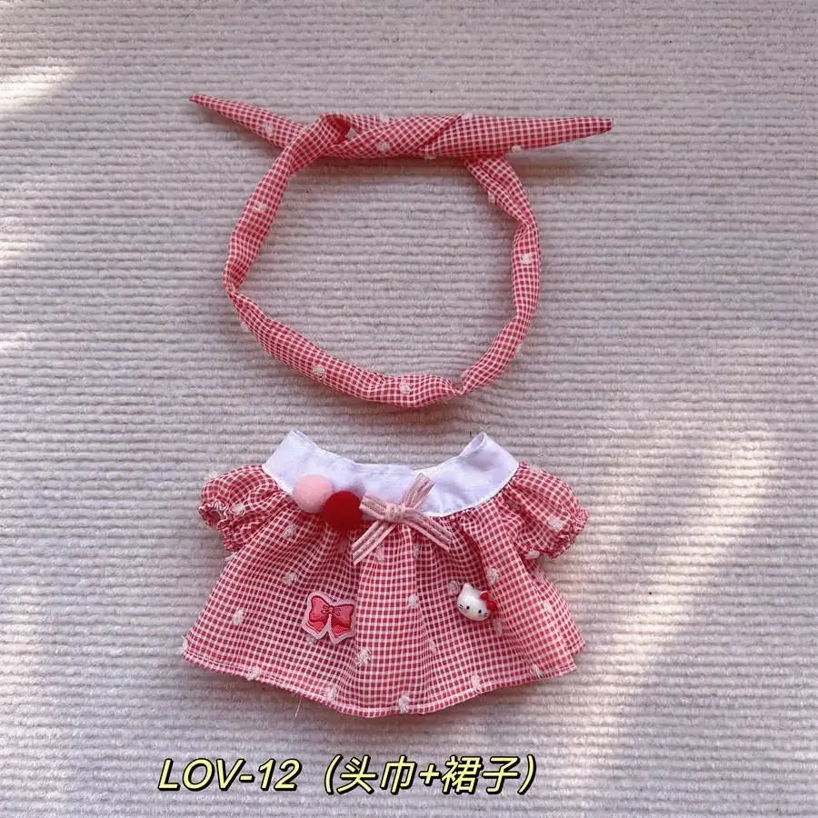 For Baby Three/20cm Rompers Cartoon Doll Replacement Outfit cotton doll baby clothes strap skirt no doll