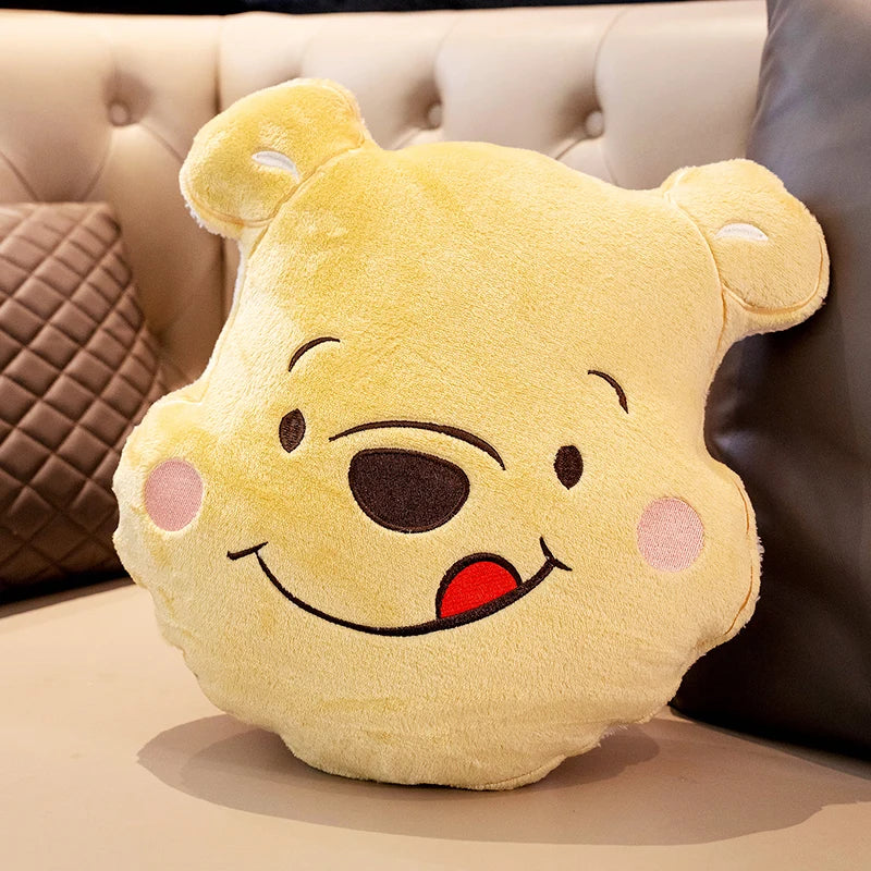 Cute Anime Throw Pillow Stuffed Stitch Pooh Bear Lotso Plush Toy Lovely Back Cushion For Sofa Bed Home Decor Xmas Gifts Girl