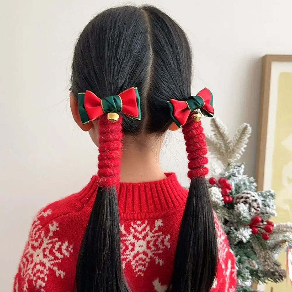 Hair Band Kids Children Telephone Wire Hair Ties Plush Hair Rope Xmas Gift Spiral Coil Bands Ponytails Hair Accessories