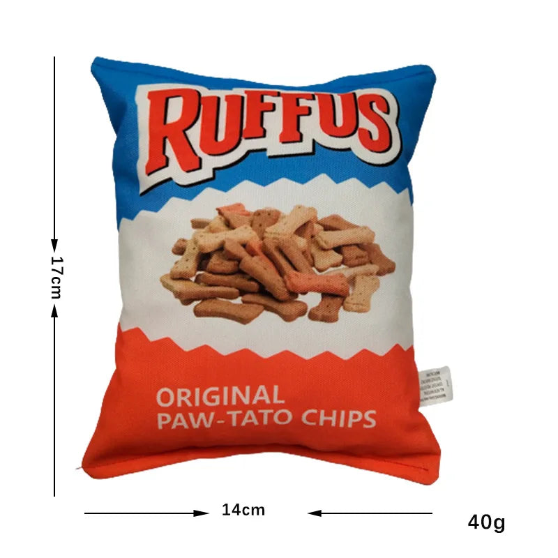 Funny Crisps Dog Toys Interaction Chew Molars Plush Dog Toys Bite Resistance Clean Teeth Oral Cavity Puppy Toys Pet Accessories