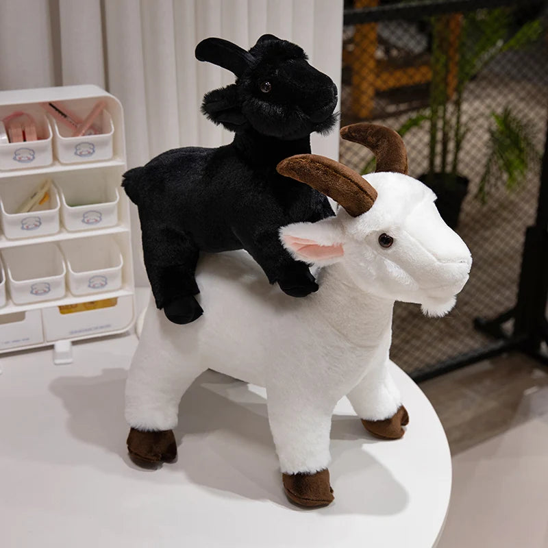 30/40cm Ranch Animal Series Soft Cute Simulation Black White Goat Mountain Lifelike Plush Toys Doll Kid Children Halloween Gift