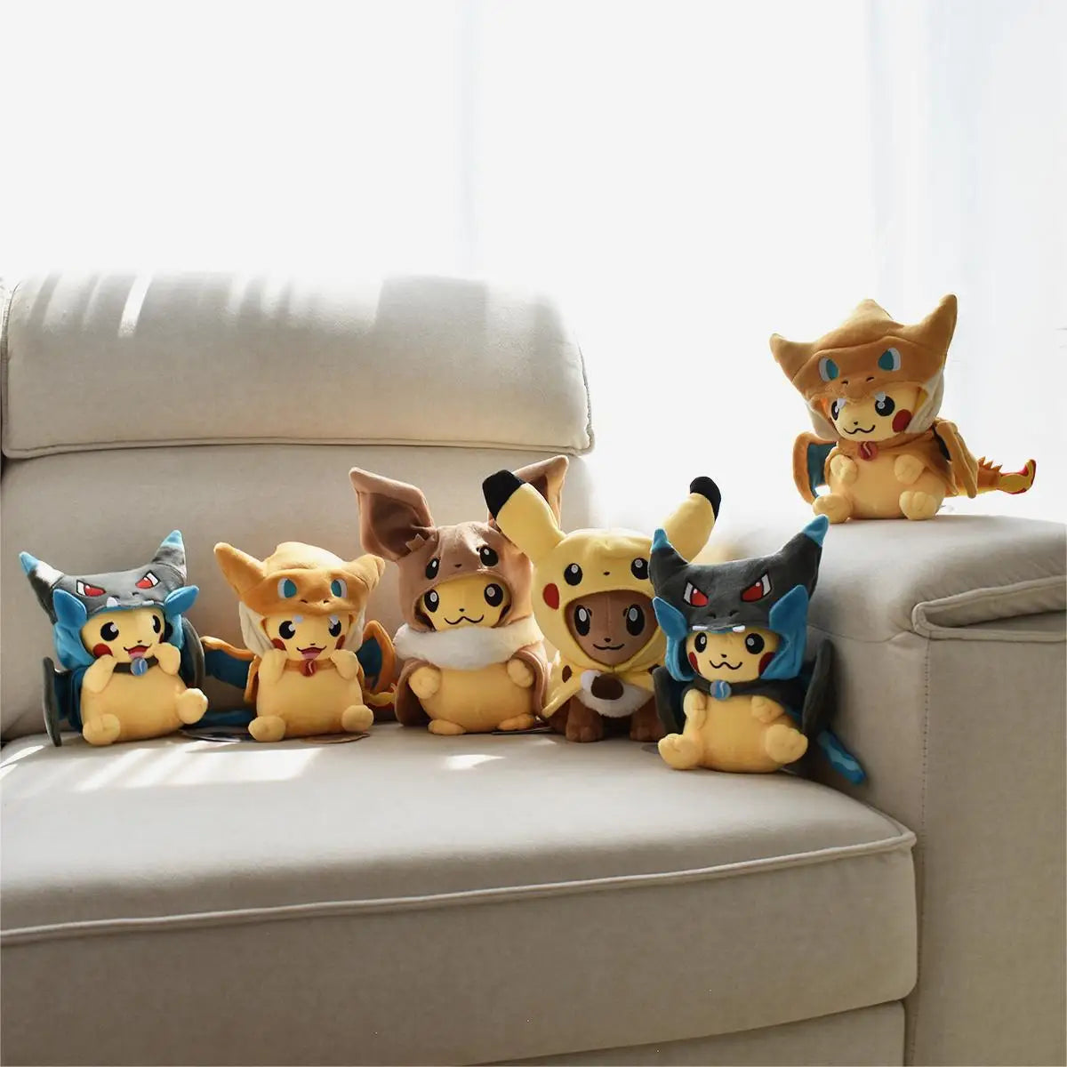 Pokemon Pikachu Cosplay Toys Charizard Snorlax Garchomp Tyranitar Hydreigon Anime Stuffed Plush Cartoon Peluche Dolls