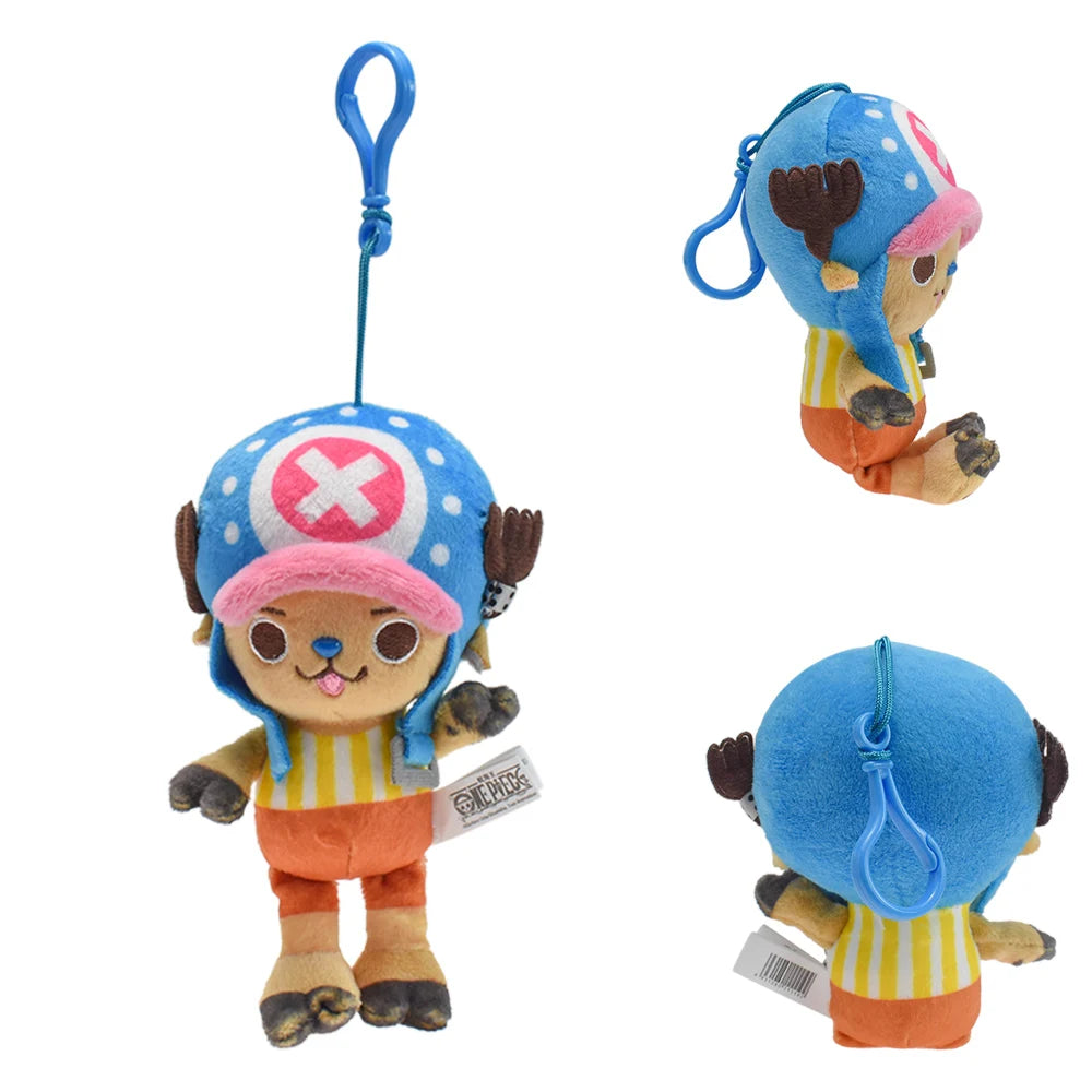 12cm Anime One Piece Original Plush Pendant Doll Luffy Toy Tony Chopper Laboon Sabo Keychain Soft Stuffed Backpack Ornaments Toy