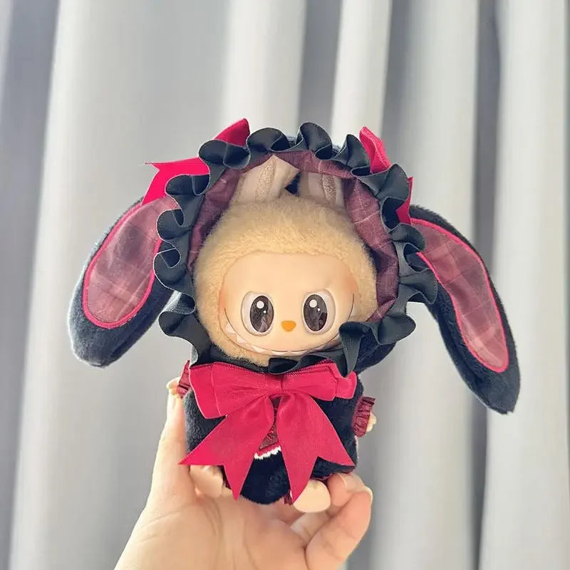 For 17cm Labubu clothes pendant outfit baby clothes Rabbit onesie cute Cute Dolls Decoration Accessories