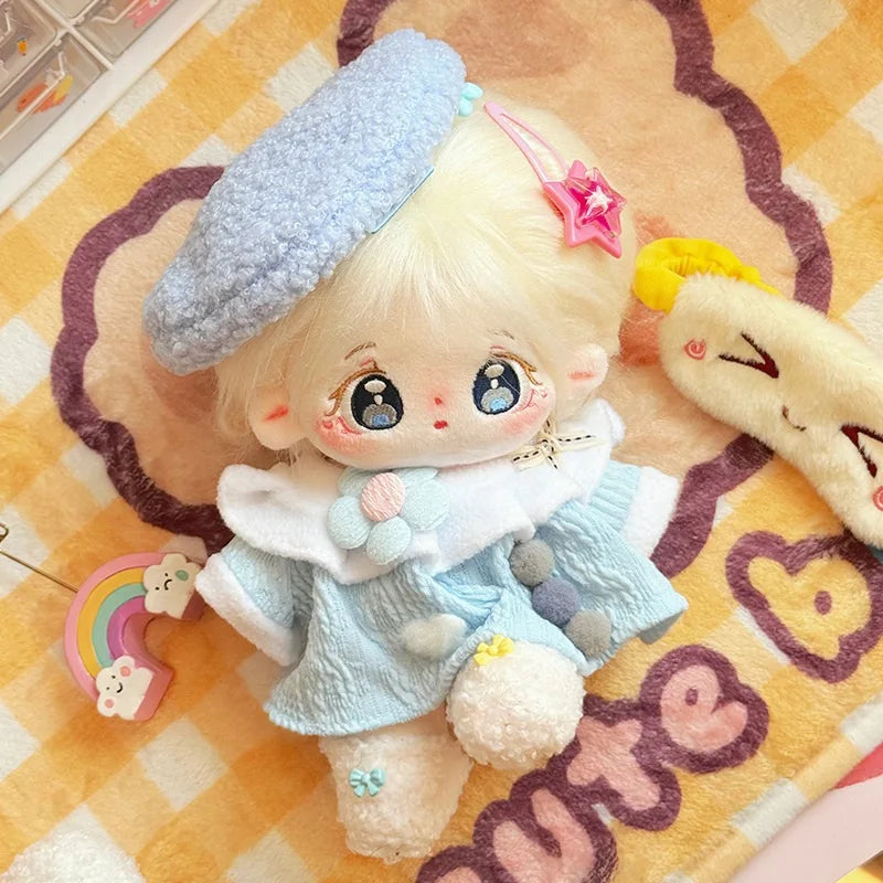 20cm Cute Plush Cotton Idol Doll With Clothes Stuffed Super Star Figure Dolls No Attribute Fat Body Doll Can Change Clothes Gift