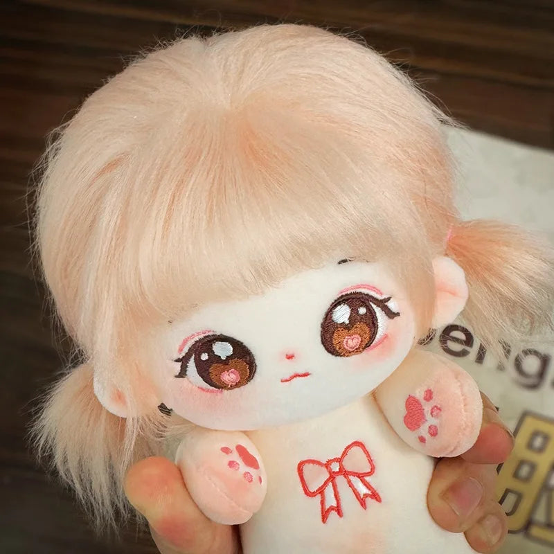 20cm Butterfly/Peach/Rain Plush Human Doll Figure Baby Doll Cute Face Kawaii Nude Cotton Body Dolls Stuffed Plushies Toys Gift