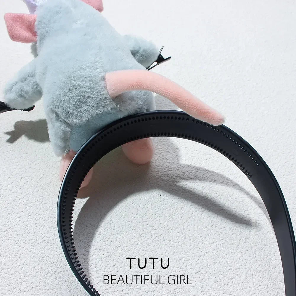 Disney Ratatouille Hairband New Cartoon Plush Doll Headband French Wide-brimmed Hairpin Photo Headdress Creativity Girl Gifts