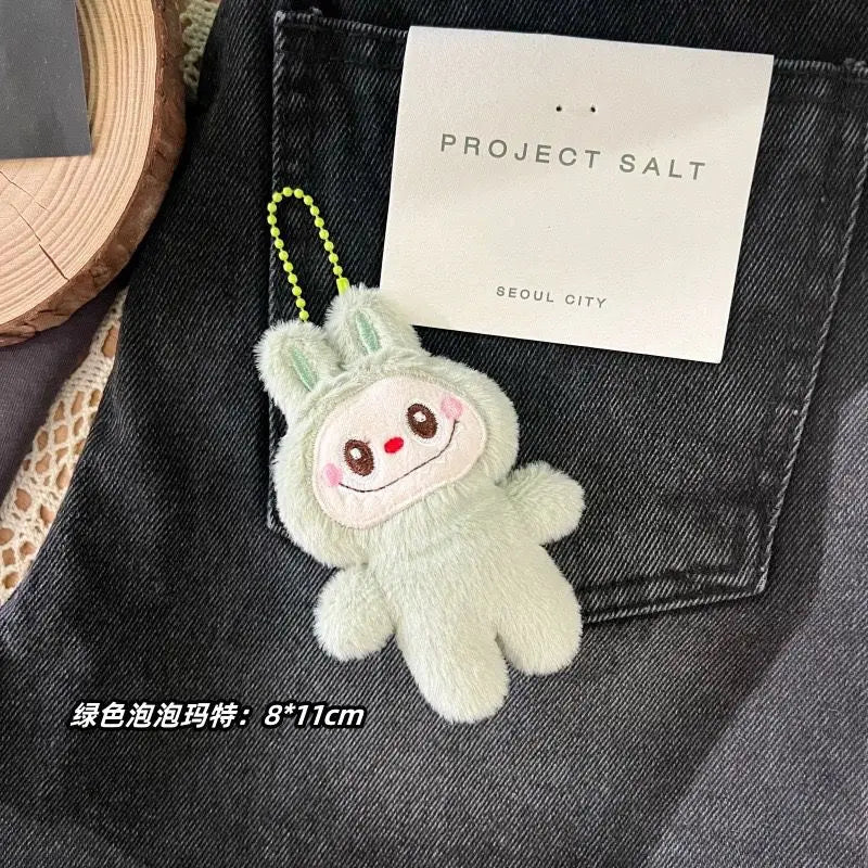 New Cartoon Labubu Plush Doll Pendant Kawaii Keychain Student Schoolbag Pendant Doll Girl Boy Gift Toys