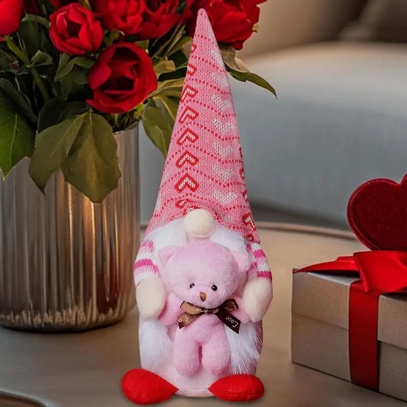 Valentine Gnome Decor Faceless Stuffed Gnome Doll Pink Gnomes Decorations Romantic Table Decorations Cute Plush Doll For