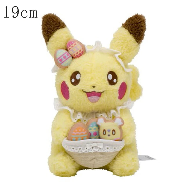 Original Pokemon Plush Easter Series Wreath Pikachu Eevee Scorbunny Sylveon Ponyta Pawmi Plushies Toys Hobbies Kids Xmas Gifts