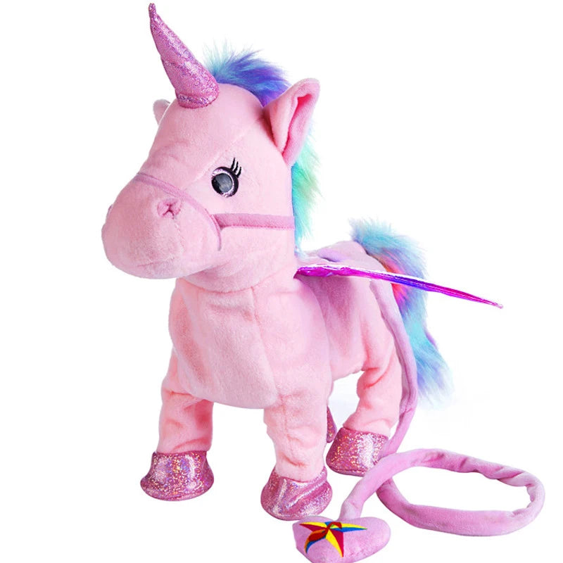 Plush Unicorn Toys for Girls Kids Walking Talking Plush Electric with Music Toy 35cm Cute Plush Robot Children's Gift 2023 New