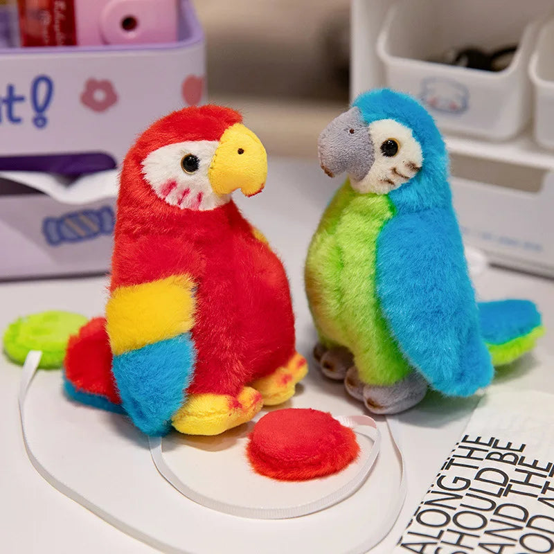 12CM Magnetic Simulation Parrot Plush Toy Stuffed Soft Animal Pillow Fun Toys Home Decro Girls Birthday Christmas Gifts