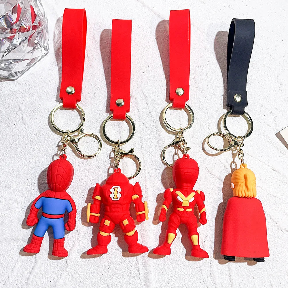 Disney Cartoon Avengers Spider Man Keychain Captain America Car Keychain Marvel Keyring Birthday Gift