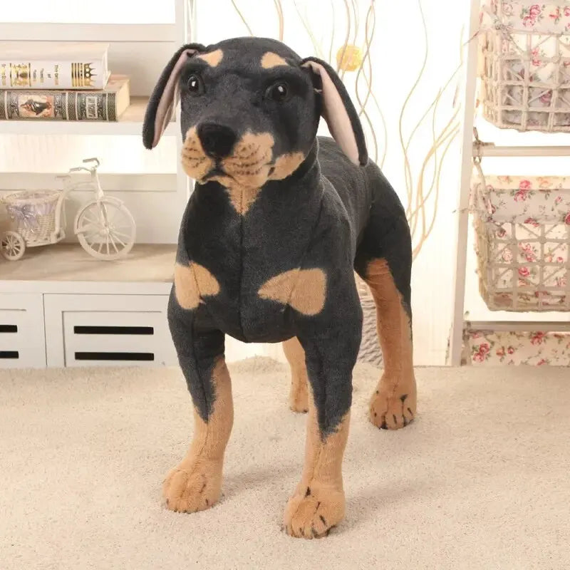 32cm Lifelike Dog Plush Toy Realistic Stuffed Animals Rottweiler Dog Plush Toys Kids Toys Gift For Children