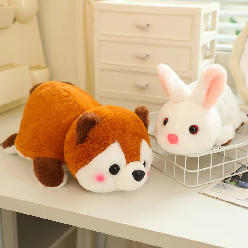 Cute Flip Panda Toys Kawaii Animals Red Raccoon Plush Dolls 2-in-1 Flip Change Cat Capibara Soft Pillows Graduation  Gifts