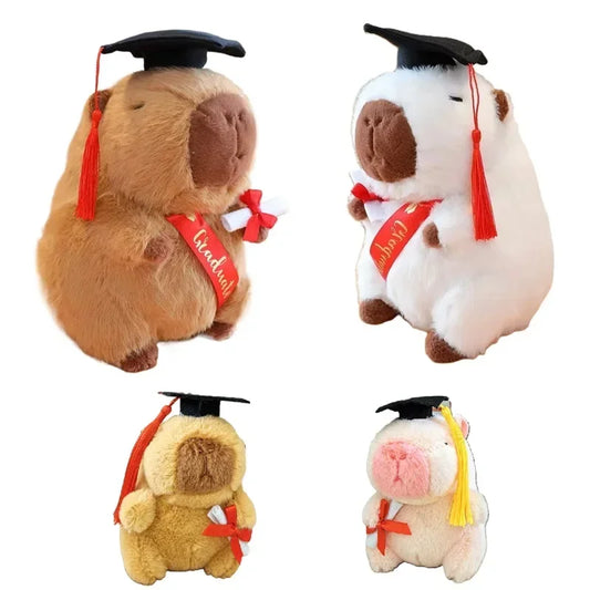 Doctor Hat Capybara Plush Toy Graduate Plush Dolls Cute Stuffed Animal Plushie Cute Pendant Soft Cartoon Pillow Graduation Gift