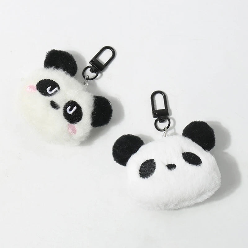 Cute Plush Panda Pendant Keychains Soft Cartoon Animal Key Chain Backpack Bag Decoration Couple Keyring Gift