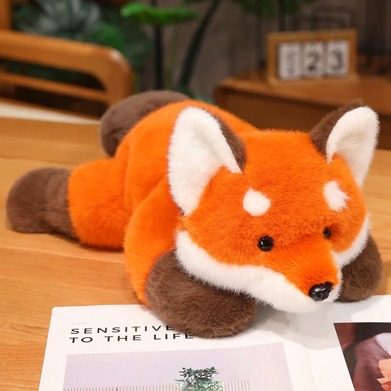 30cm-60cm Cute Lazy Style Raccoon Fox Red Panda Plush Toy Soft Stuffed Cartoon Animal Sofa Pillow Cushion Doll Home Decoration