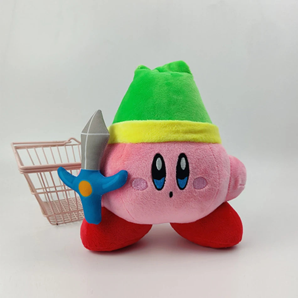 Kawaii Anime Star Kirby Sword Kirby Stuffed Peluche Plush High Quality Cartoon Toys Great Christmas Birthday Gift For Children