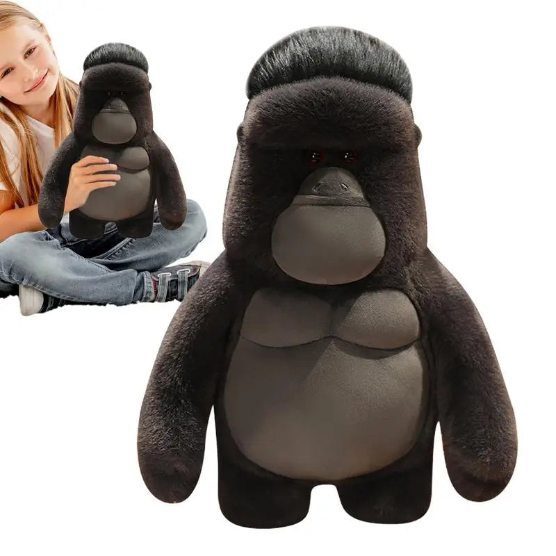 Vlack Gorilla Plush Toy Soft Stuffed Gorilla Plushie Pillow Cute Cartoon Animal Doll Pillow Room Decoration Toy for Kids