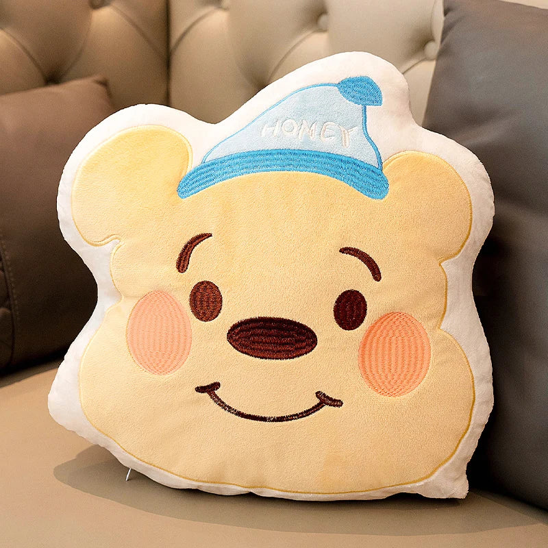 Cute Anime Throw Pillow Stuffed Stitch Pooh Bear Lotso Plush Toy Lovely Back Cushion For Sofa Bed Home Decor Xmas Gifts Girl