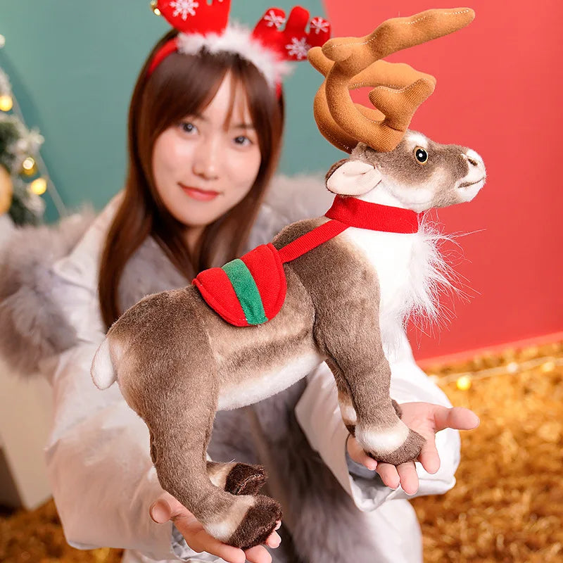 Simulation Reindeer Plush Toy Christmas Deer Plushies Doll Xmas Elk Soft Toys Merry Christmas New Year Decor Best Gifts for Kids