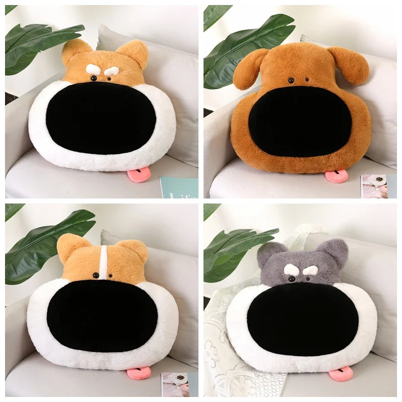 Kawaii INS Hot Sale Big Nose Plush Dog Head Toys Pillow Super Soft Stuffed Animals Puppy Cushion Sofa Bed Decor Funny Present