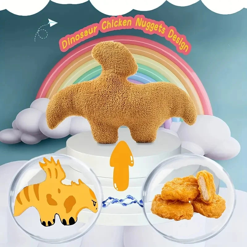 47cm Simulate Plush Dino Nugget Pillow Baby Sensory Toys Soft Stuffed Animal Dinosaur Chicken Block Doll Plush Toy Kids Gift Toy