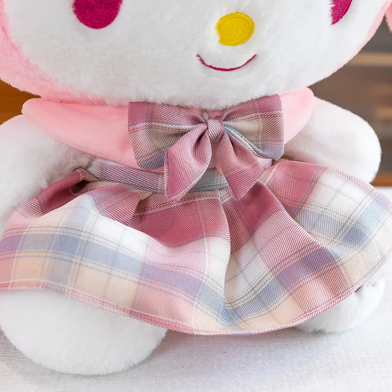 Sanrio Kuromi Melody JK Plaid Skirt  Stuffed Toys Plushier Soft Throw Pillow Plush Dolls Birthday Gift Valentines Gift